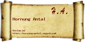 Hornung Antal névjegykártya